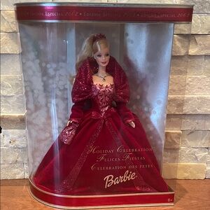 Barbie Holiday Celebration Doll 2002 in Sparkling Red